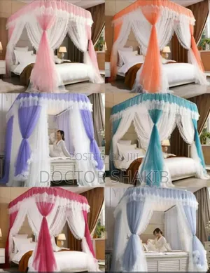 Quality Two Stand Rail Mosquito Net With Double Color