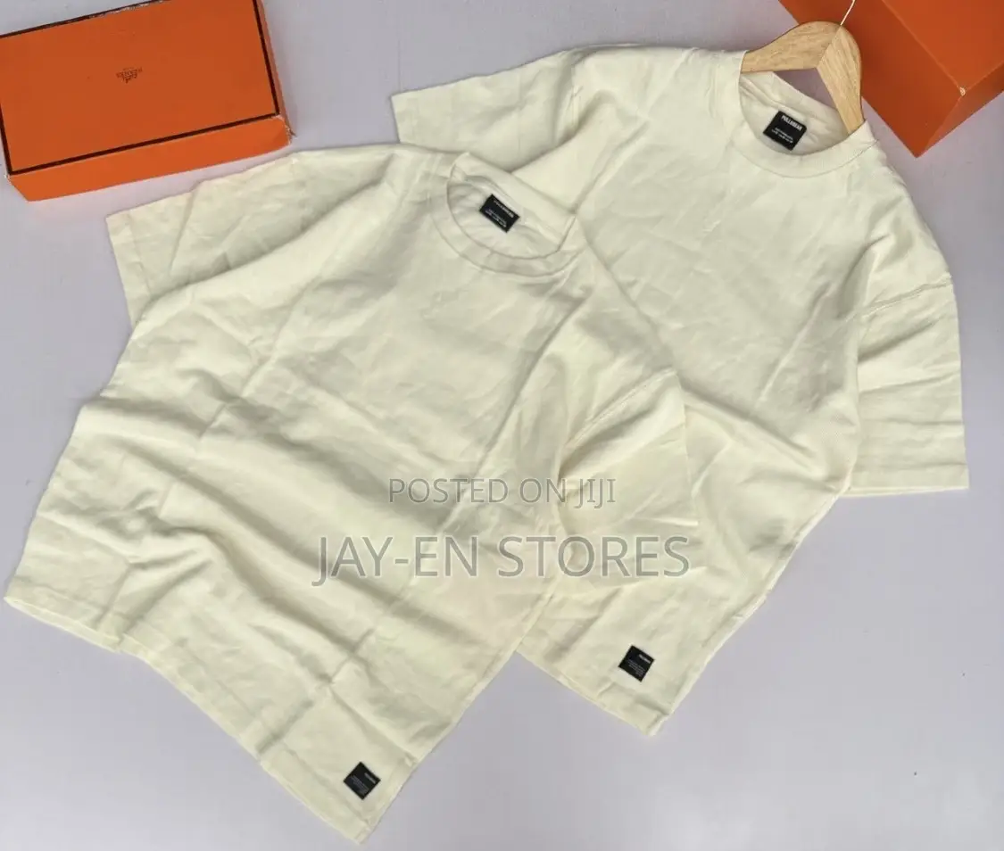 Plain Cream Round Neck Tshirt