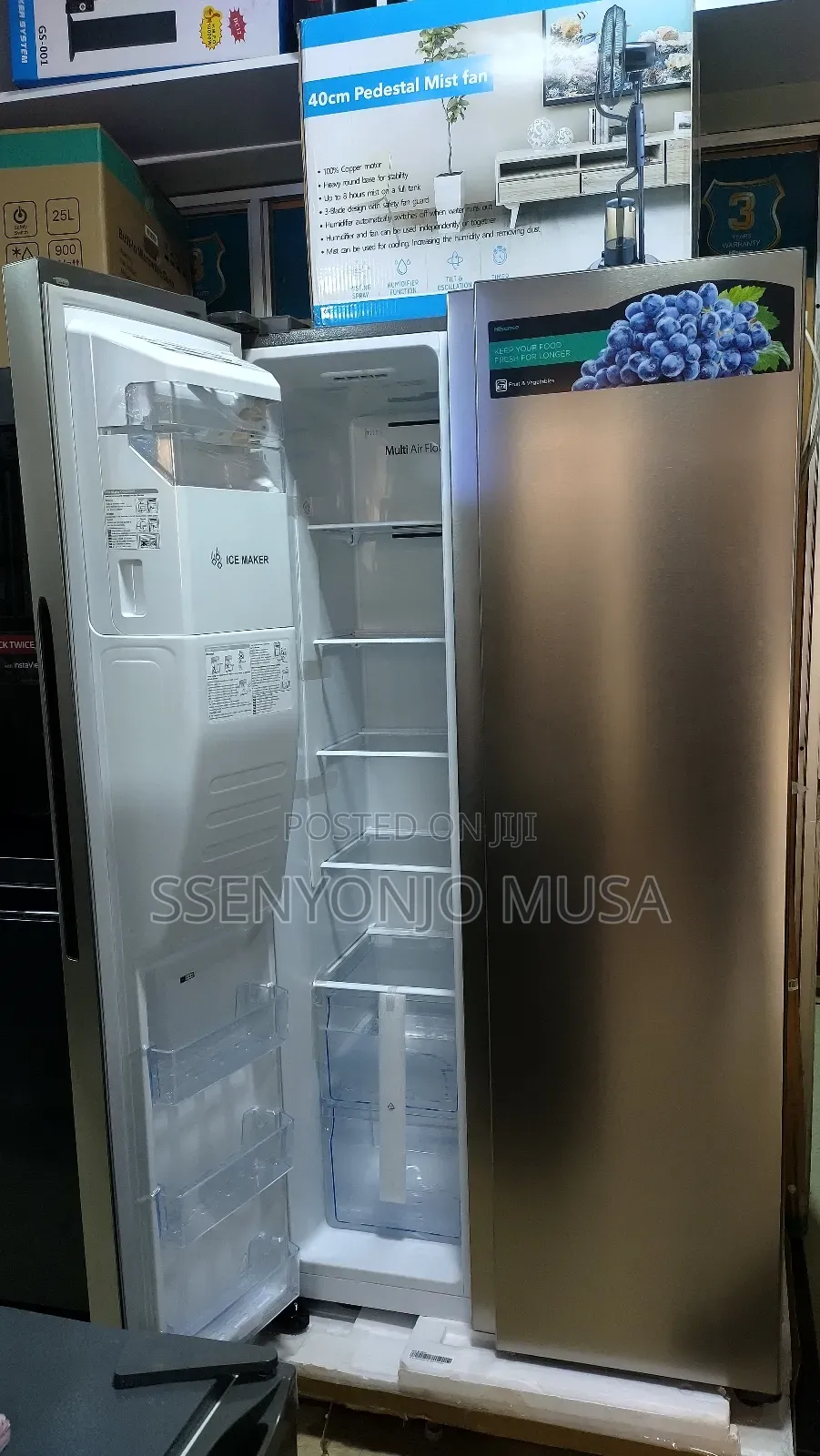 Hisense Fridge 700l Side by Side Frost Free With Water Dispenser-