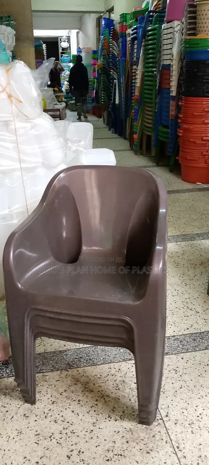 Coffee Brown Plastic Sofa Chairs