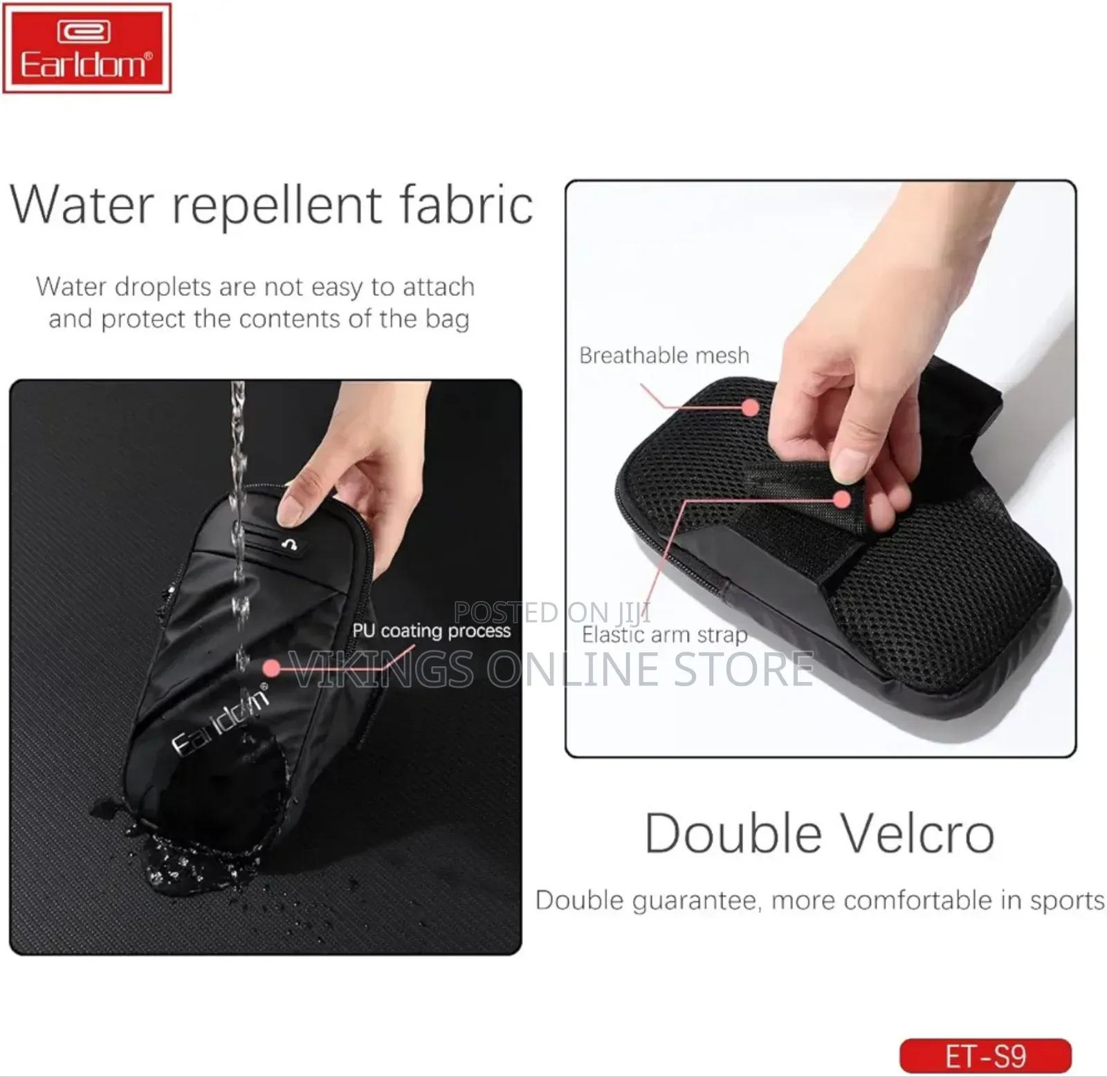 Earldom Waterproof Sports Armband Bag, Universal,For Running