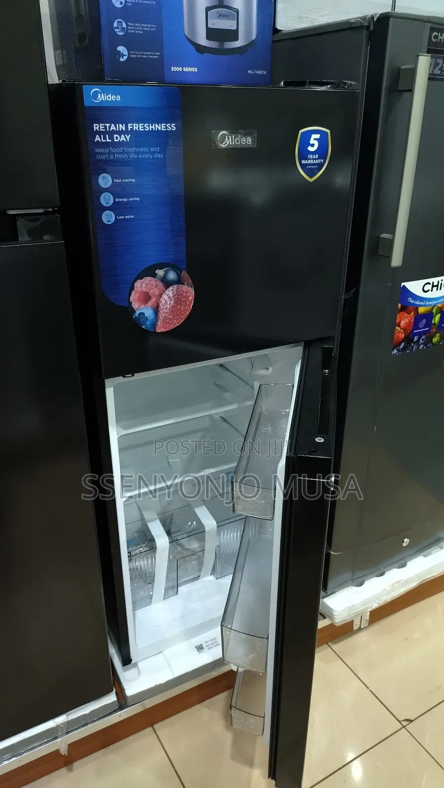Midea 187l Double Door Fridge With Top Mount Freezer-mdrt187