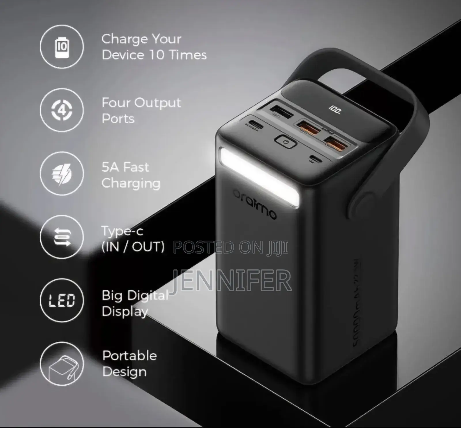 Oraimo Power Bank 50000mah Pd3.0 Qc3.0; 10-Times Device