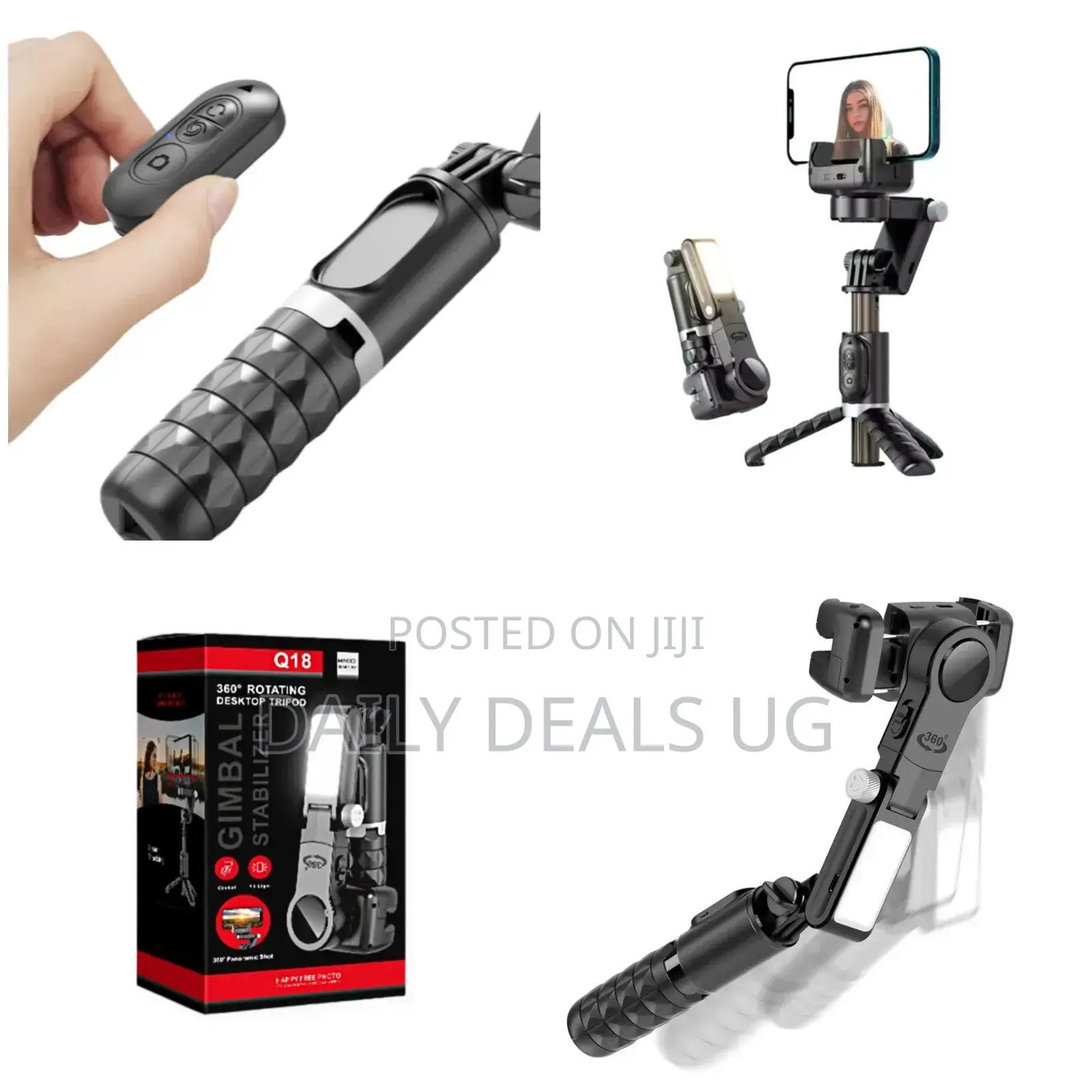 Gimbal Stabilizer Q18 360degrees Selfie Stick Tripod