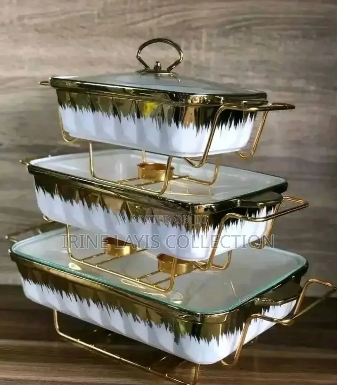 3ps Ceramic Chafing/Serving Dish Warmers