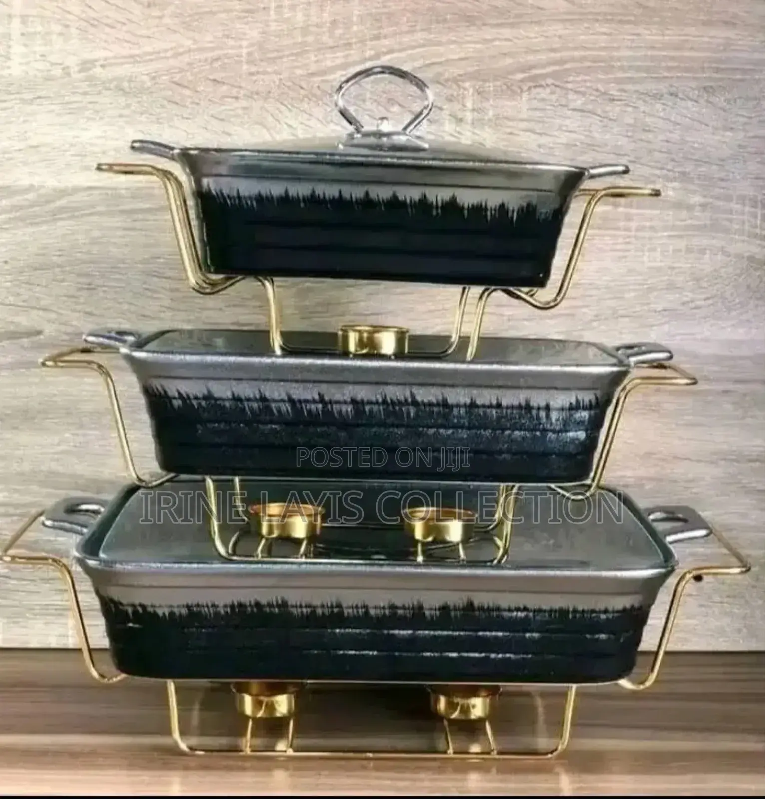 3ps Ceramic Chafing/Serving Dish Warmers