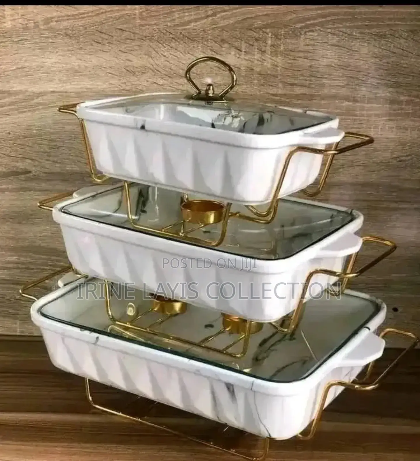 3ps Ceramic Chafing/Serving Dish Warmers