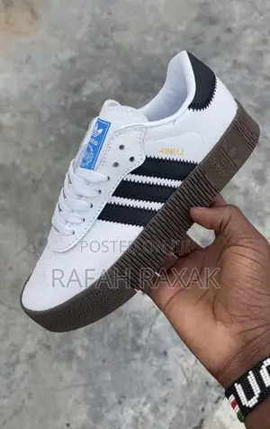 Original White Black Stripes Adidas Samba Big Sole Sneaker