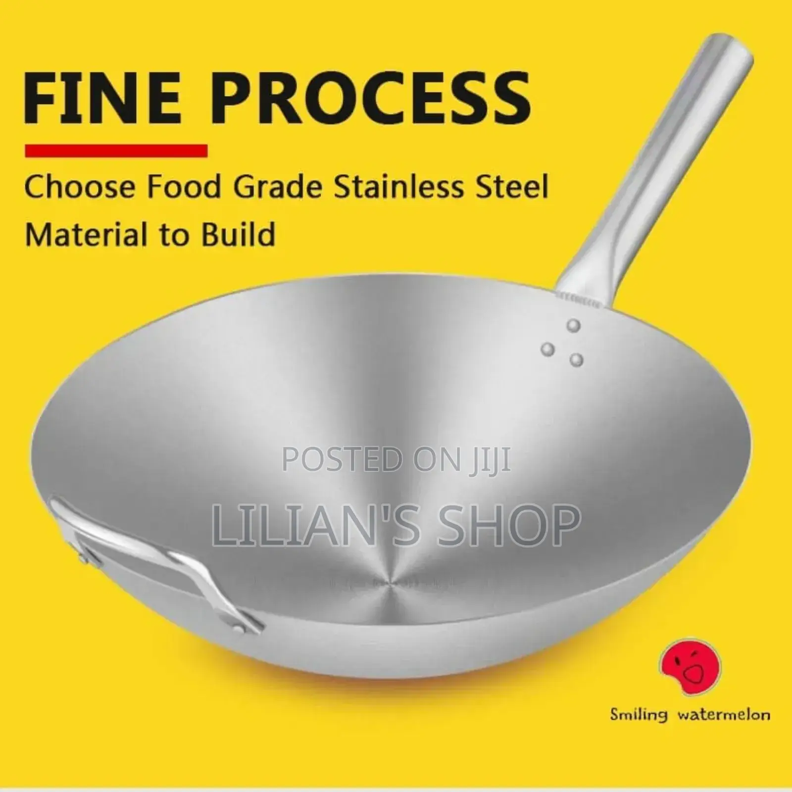 34cm Stainless Steel Frying Pan/Wok Pan