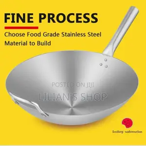 34cm Stainless Steel Frying Pan/Wok Pan