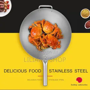 34cm Stainless Steel Frying Pan/Wok Pan
