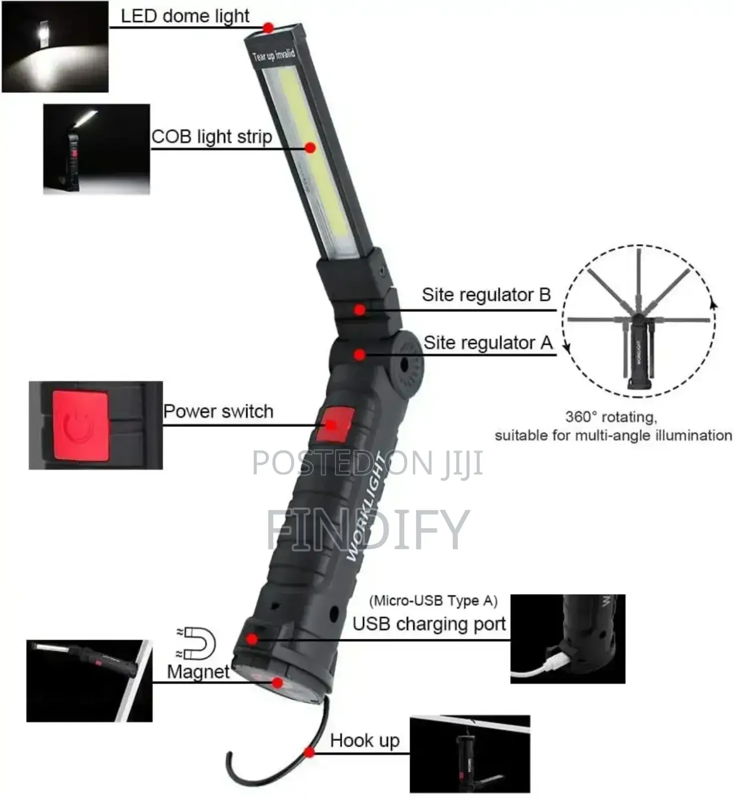 Folding Flashlight Inspection Light Emergency