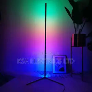 Modern Bedroom Led Corner Floor Lamp RGB Simple Black Design