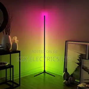 Modern Bedroom Led Corner Floor Lamp RGB Simple Black Design