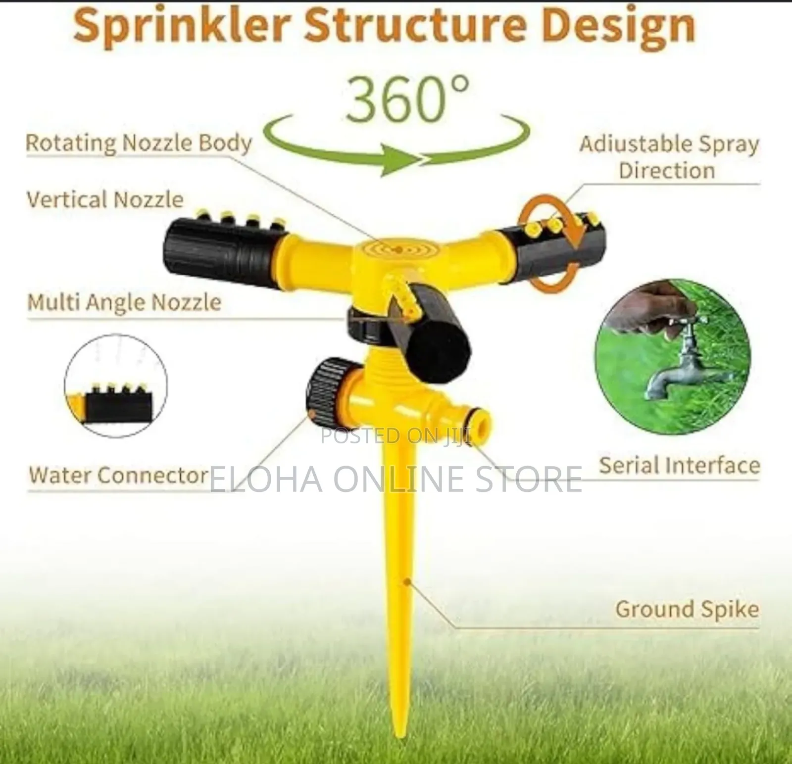 360-Degree Automatic Rotating Garden Sprinkler