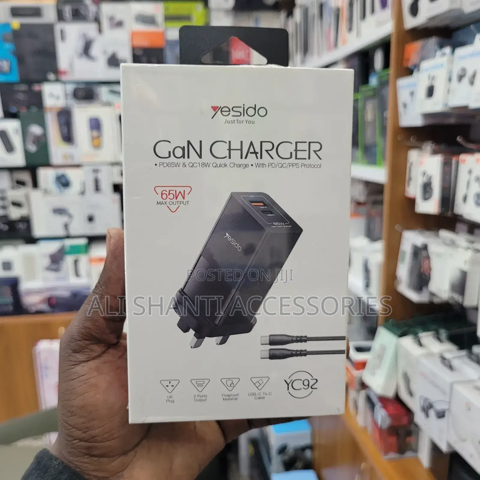 Type C 65w Yesido Gan Adapter Usb-C, Super Fast Charger