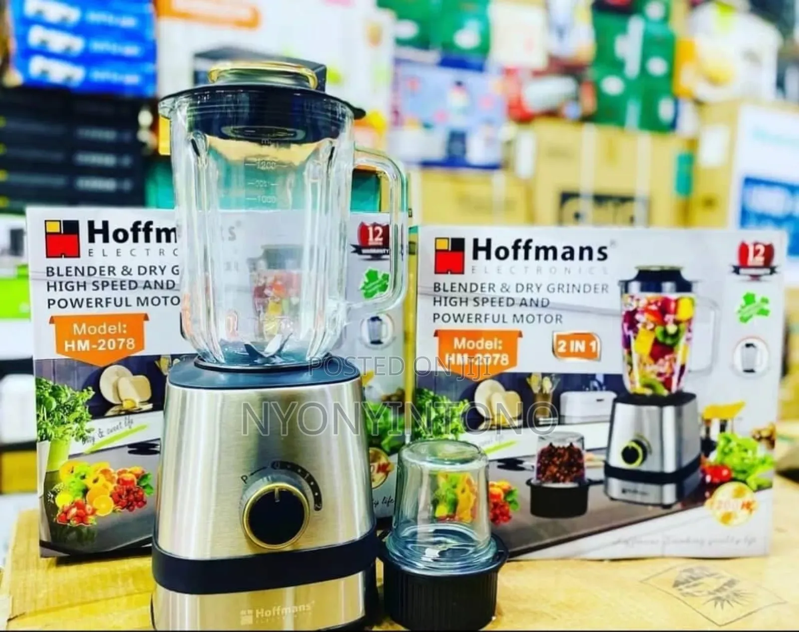 Hoffmans High Quality 2 in 1 Glass Blender