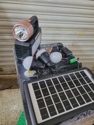 Mini Solar Lighting System With 4 Lights Solar Kit - Black