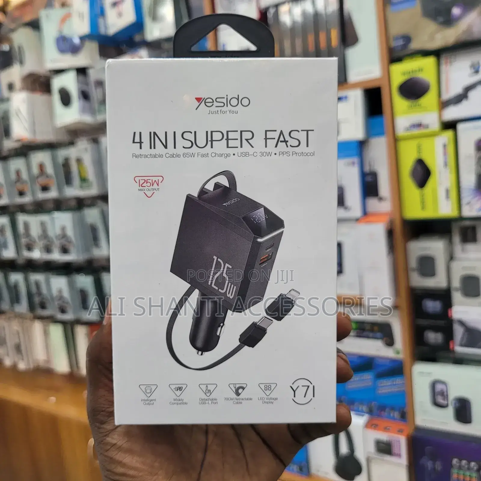 125w Yesido 4 in 1 Super Fast Car Phone Charger