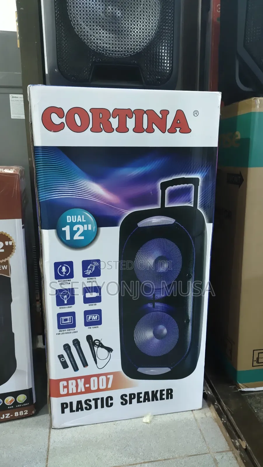 Cortina R CRX-007 12" Portable Pa Speaker With Microphones