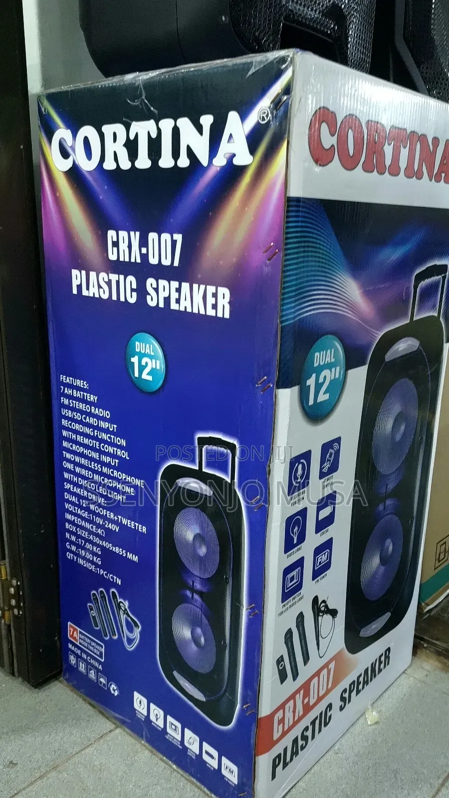 Cortina R CRX-007 12" Portable Pa Speaker With Microphones