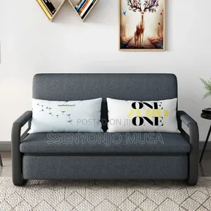 Folding 2-Seater Sofa Bed 5by6 With Pillow and Wheels - 1.8m