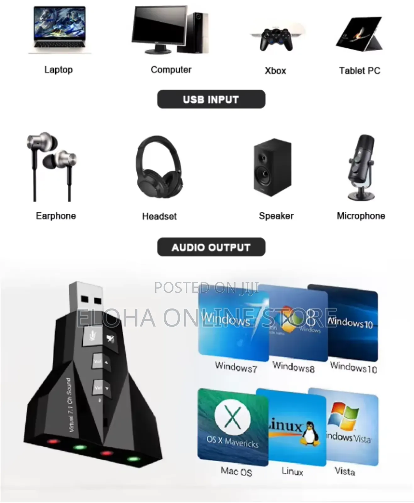 Double Sound Card Virtual 7.1 Usb Adapter