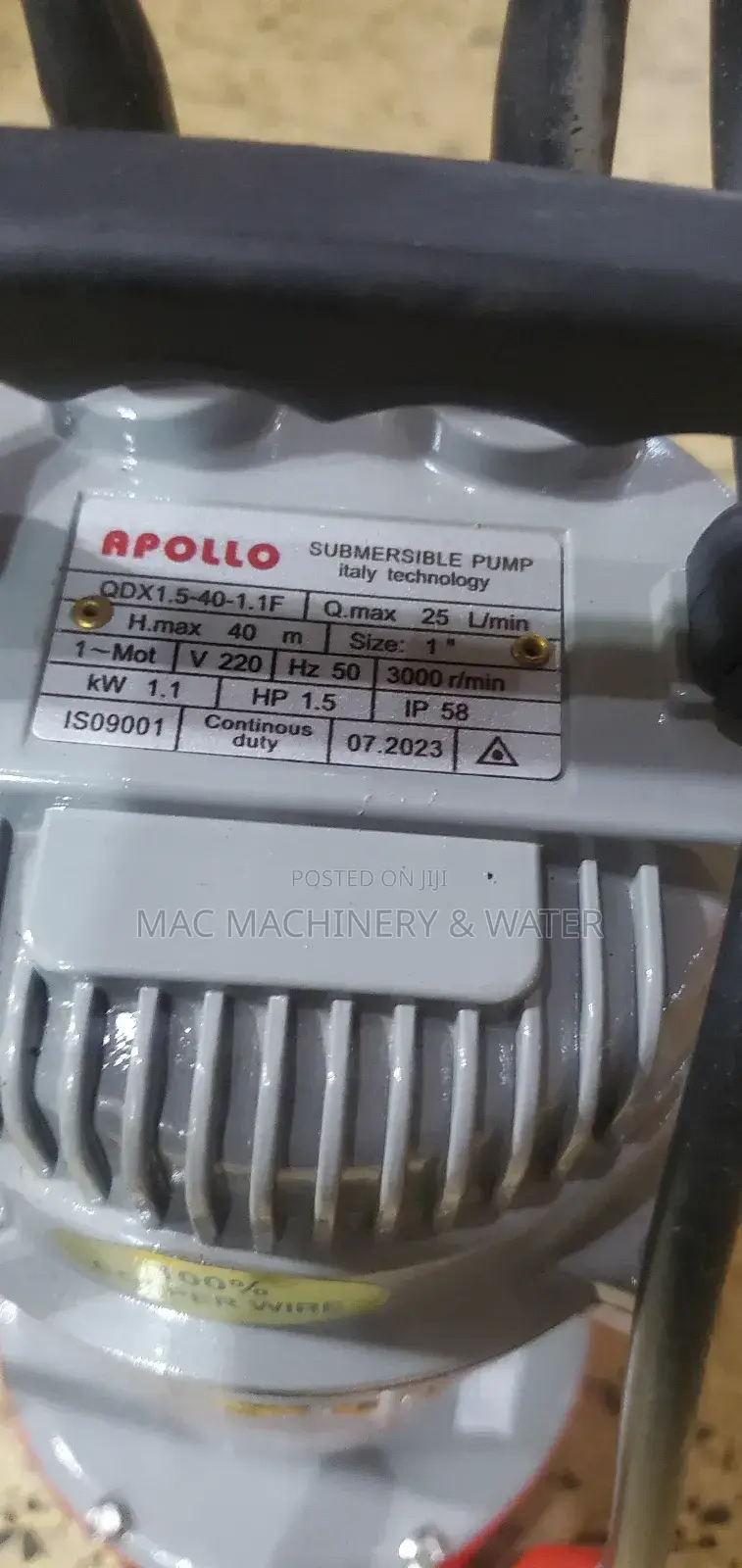 Submersible Water Pump 40m / 150 Feet Italy 