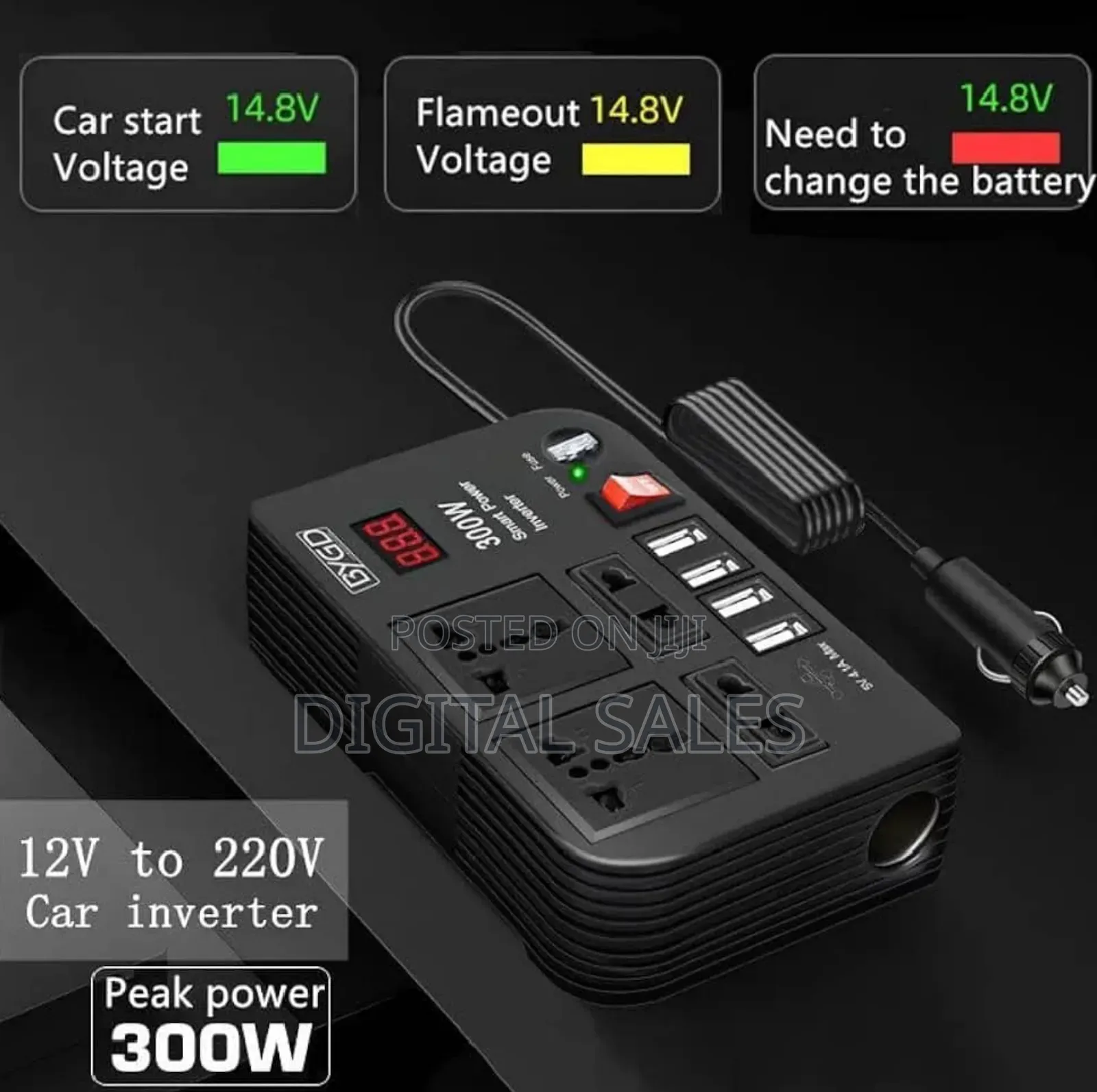 300w Car Power Inverter Dc To Ac 12v