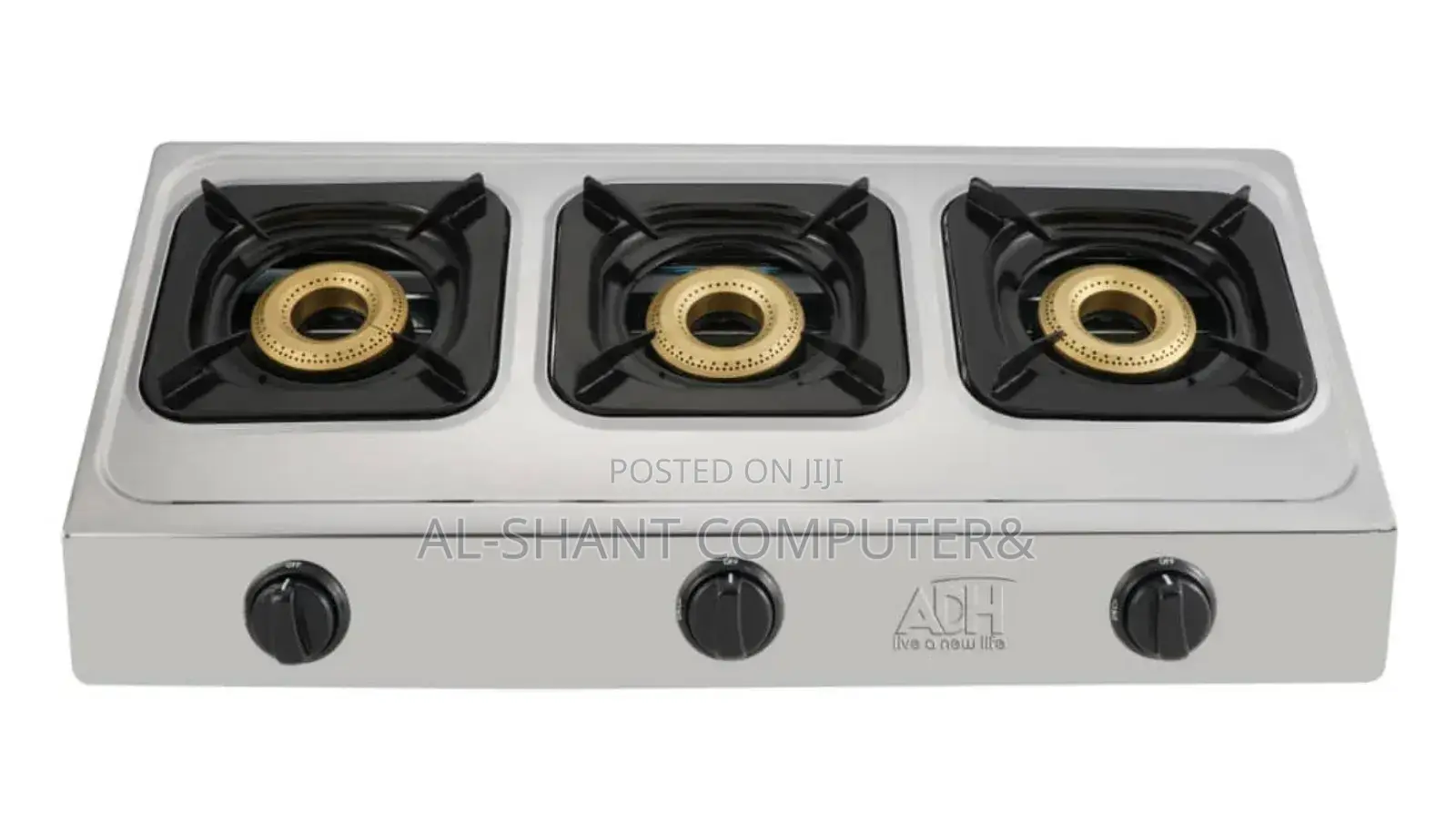 Gas Stove/ Adh Triple Burner Metallic Gas Stove