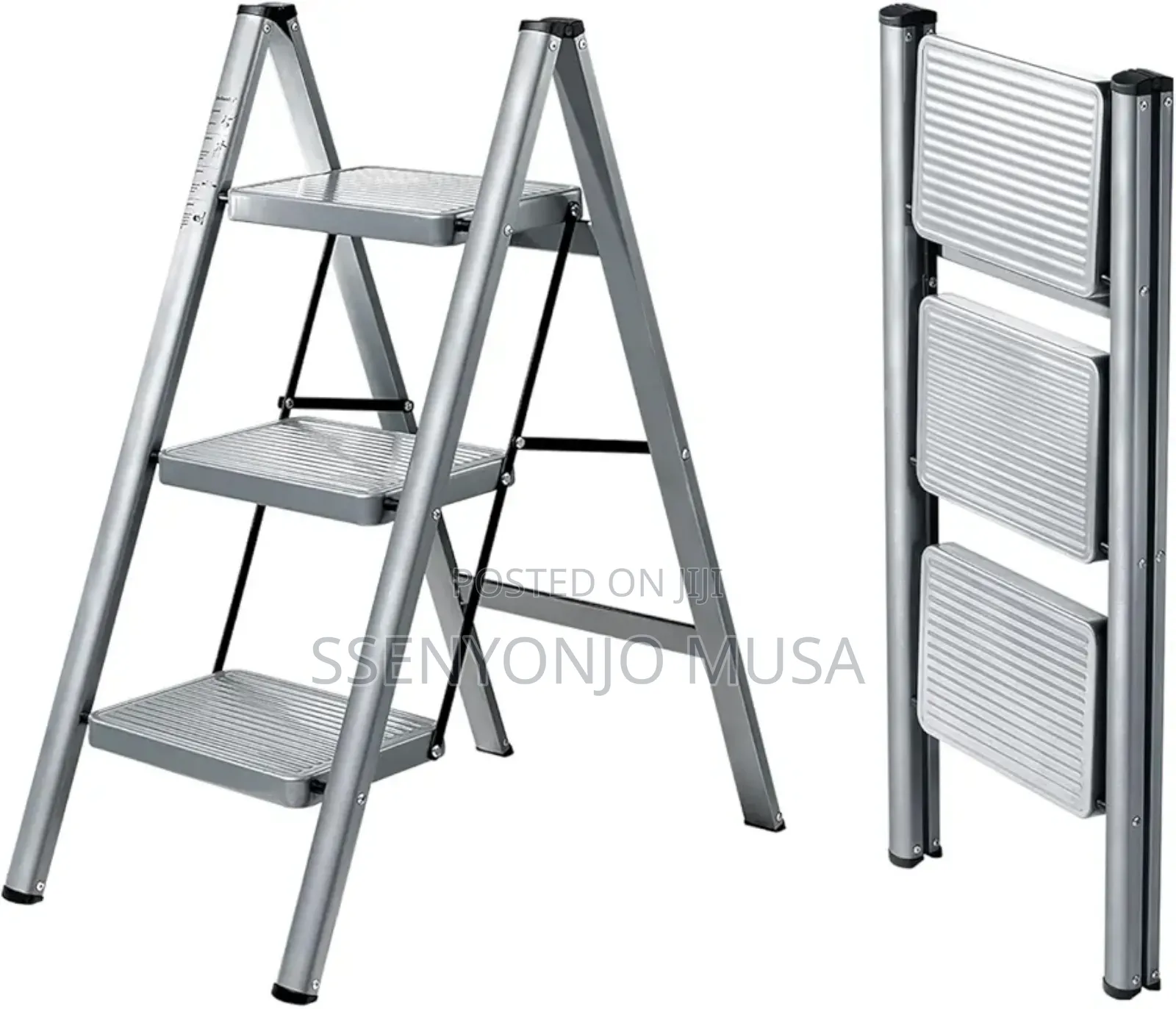 3-Step Folding Step Stool - Anti-Slip Pedal, Lightweight