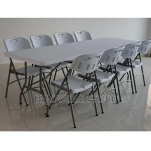 Picnic Plastic Table and 6 Chairs for Dining/Camping/Parties