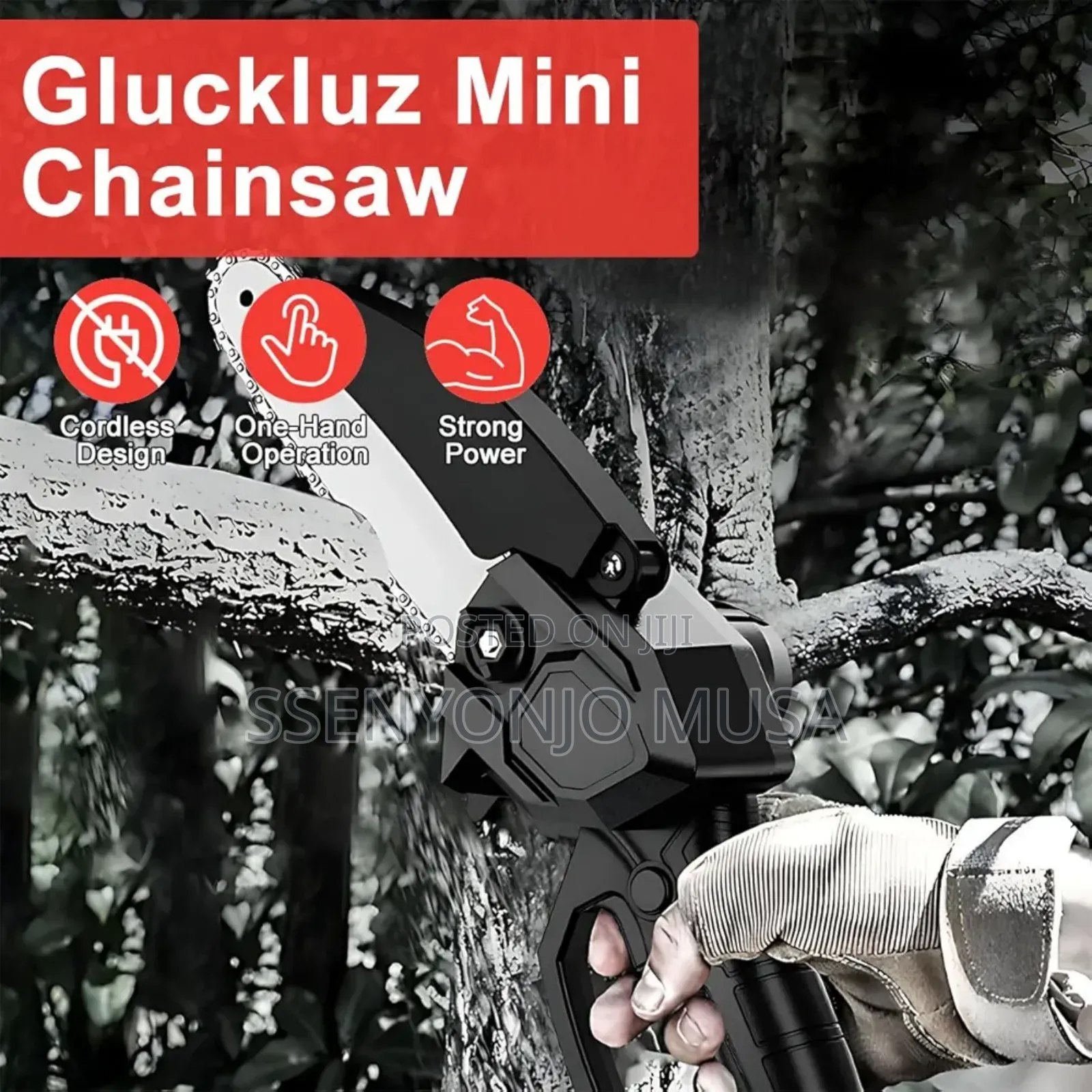 Mini Cordless Chainsaw-6 Inch, 24v, 2 Rechargeable Batteries