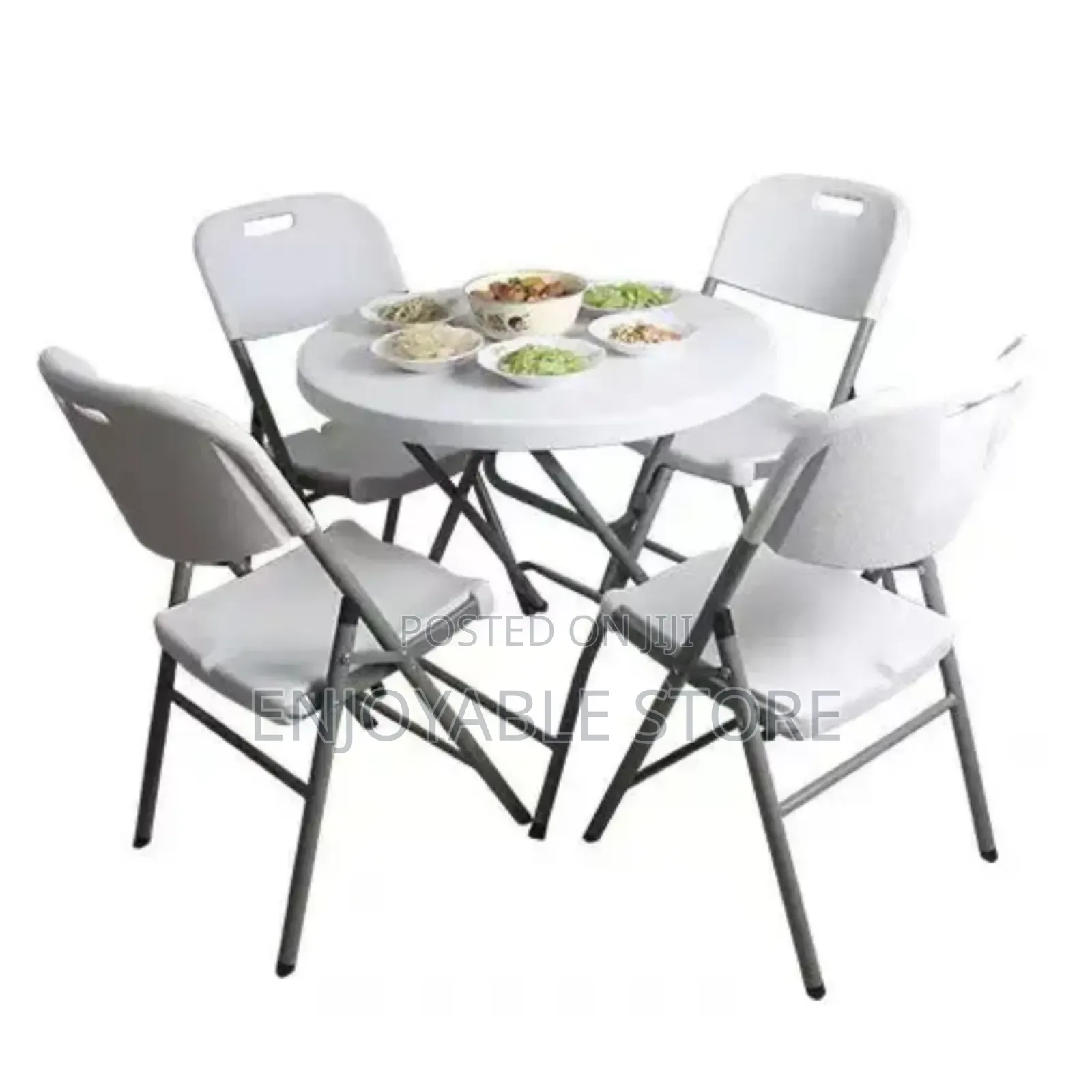 Folding Plastic Table and 4 Chairs for Hotel/Bar/Garden.