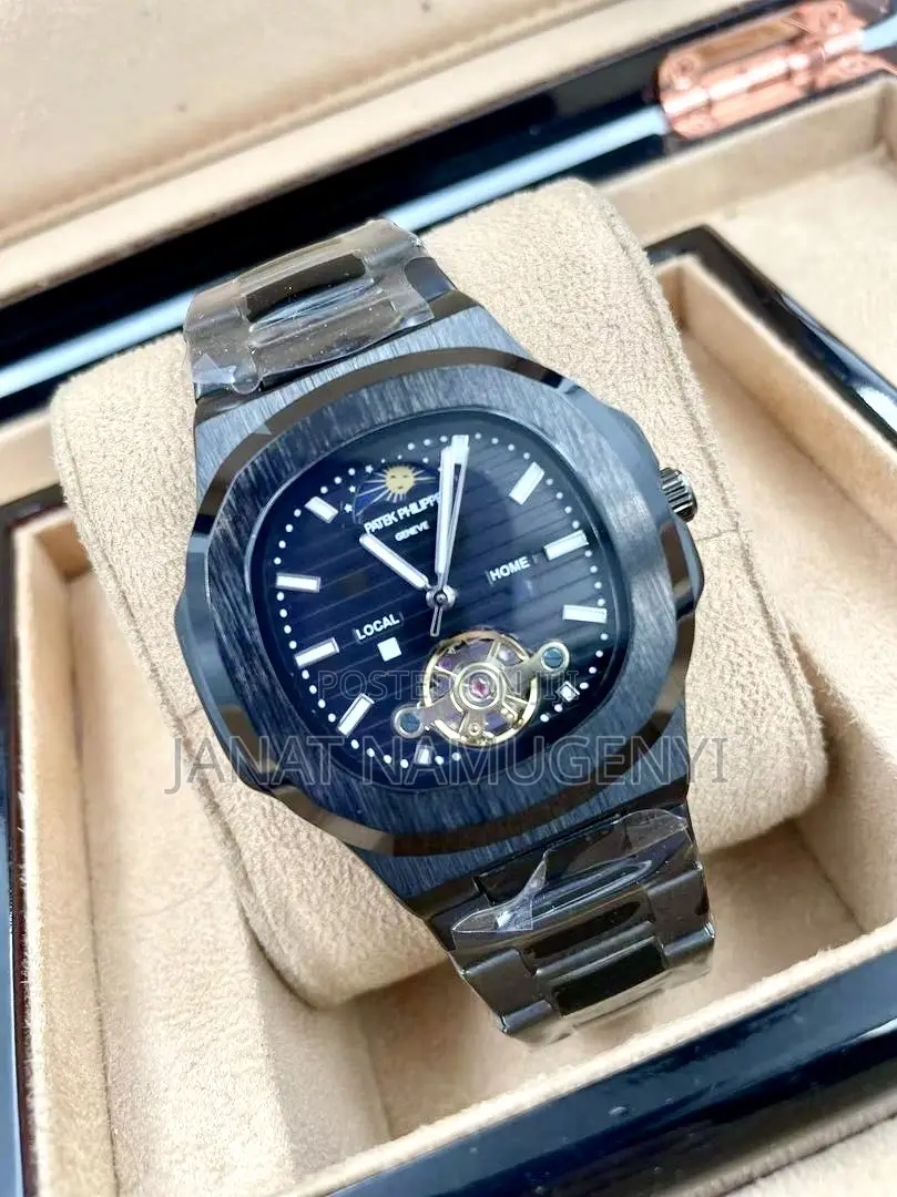 Black Patek Philippe Geneve Local Home Watch 