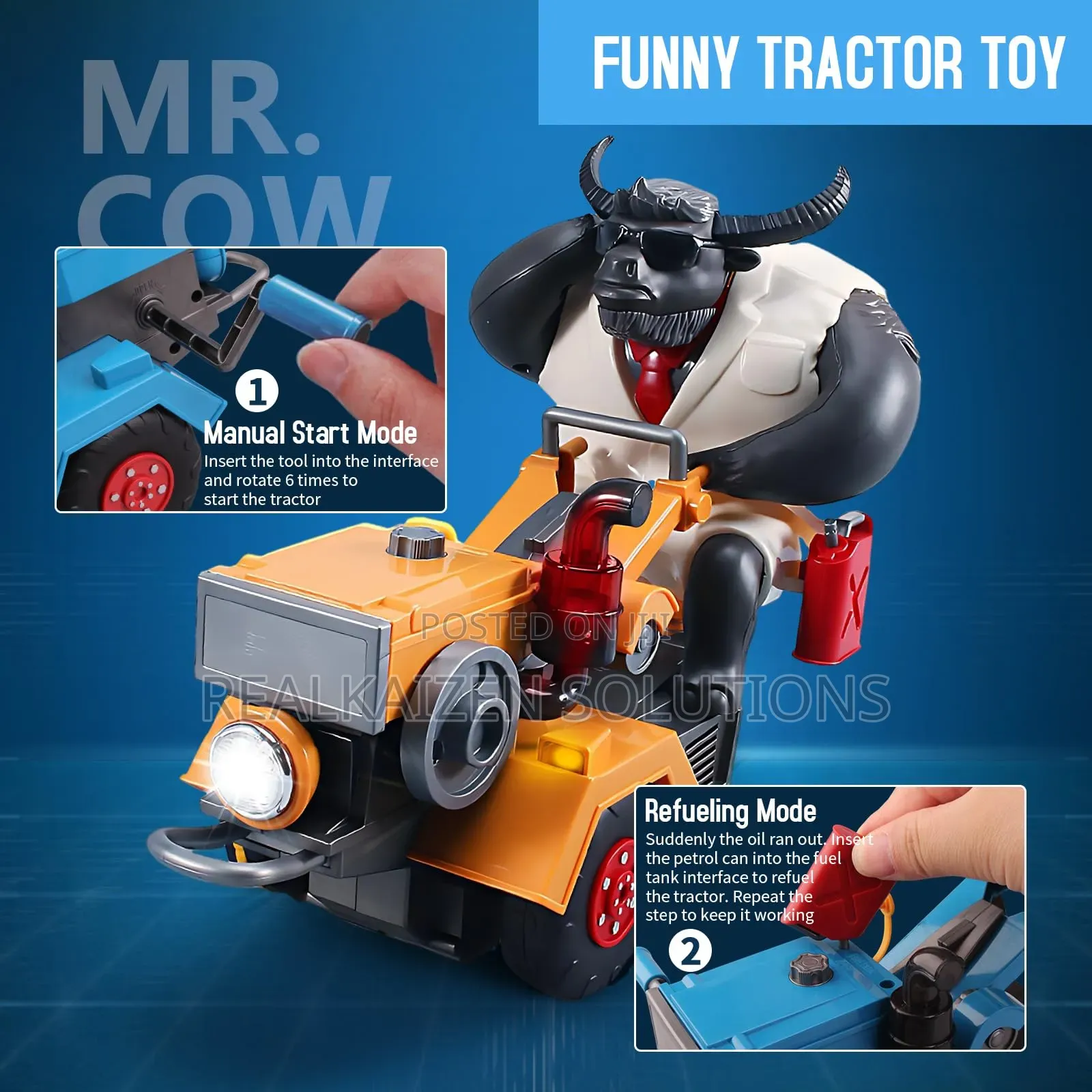 Mr Cow Power Electric Hand Cultivator Tractor Kids Toy