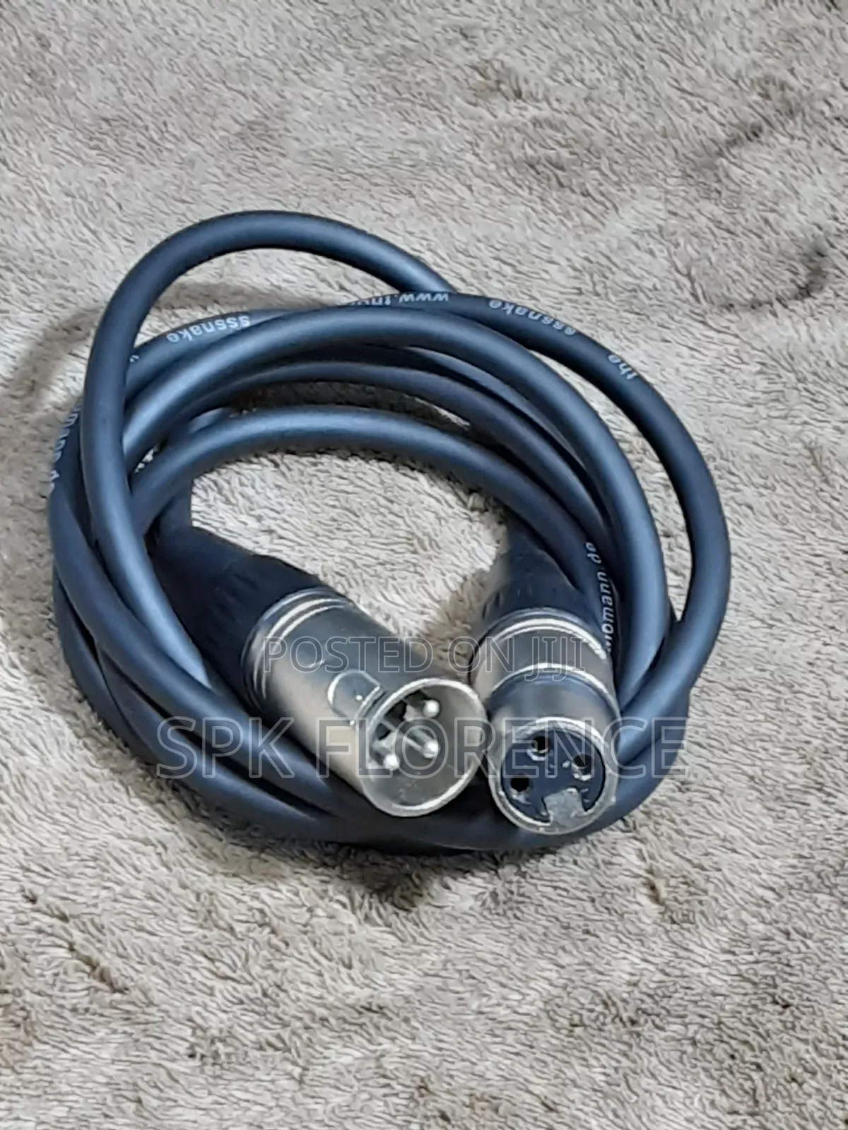 3 Pin XLR Microphone Lead, With Nickel Connectors -