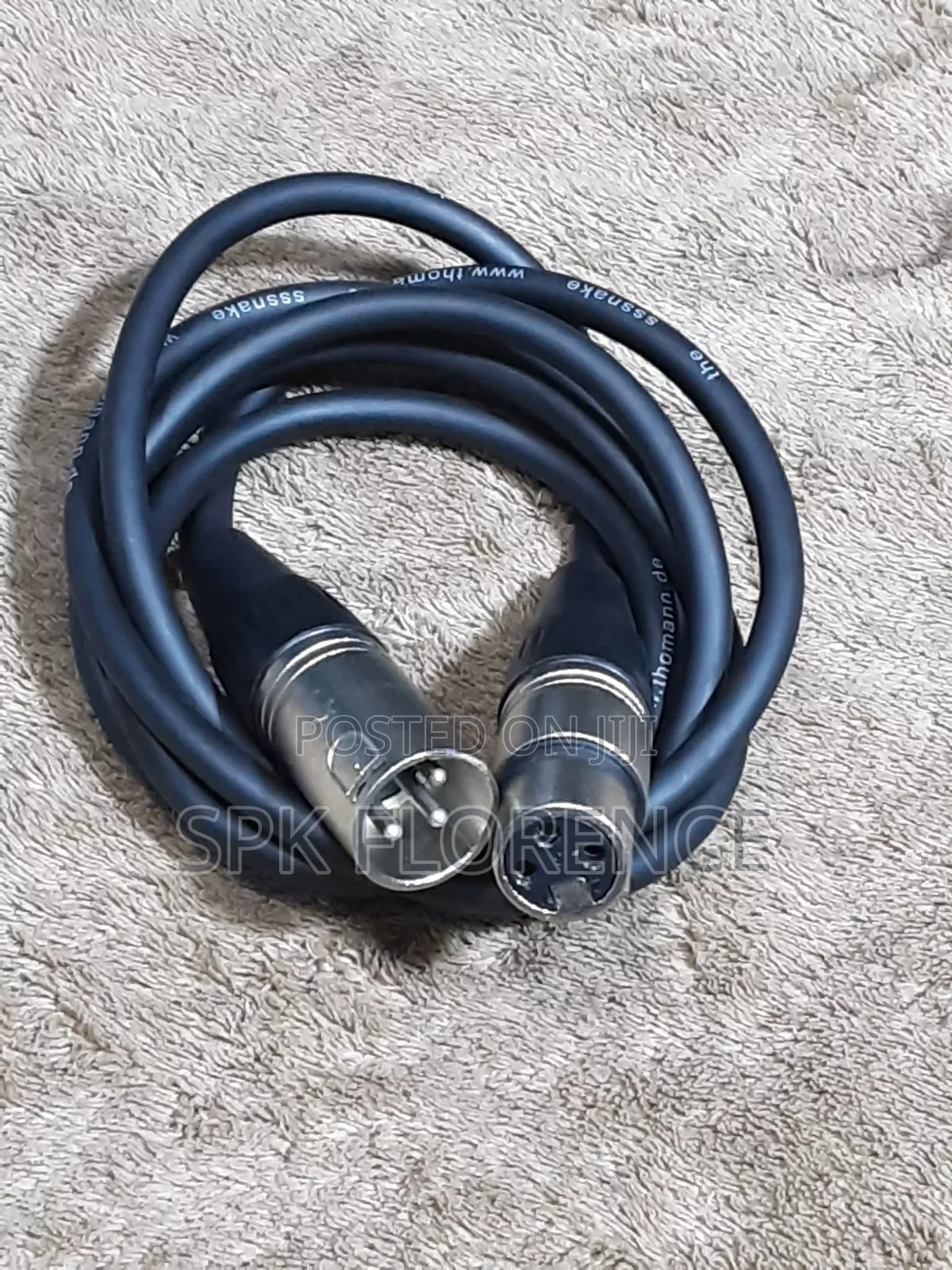 3 Pin XLR Microphone Lead, With Nickel Connectors -