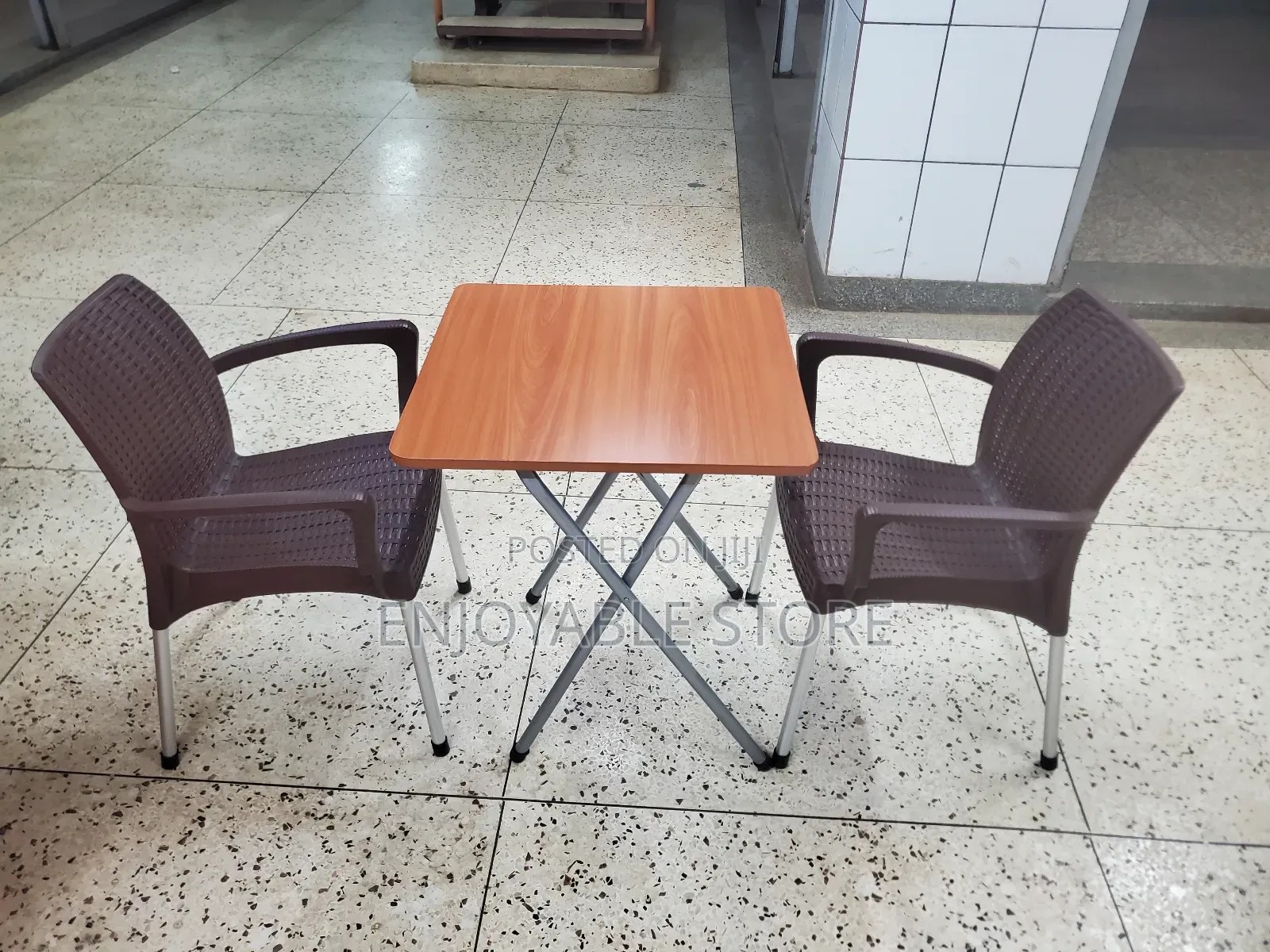 Plastic Chairs and Foldable Table for Reading/Dining