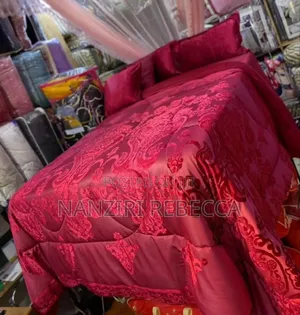 Photo - 6pc Duvet King Size Cotton Maroon Colour