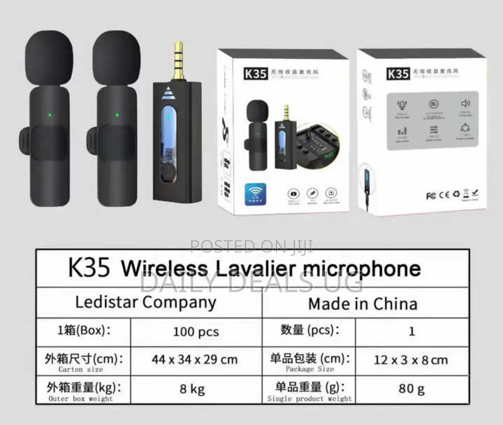 Plug-Play 3.5mm Jack Studio Wireless Lavalier Microphone