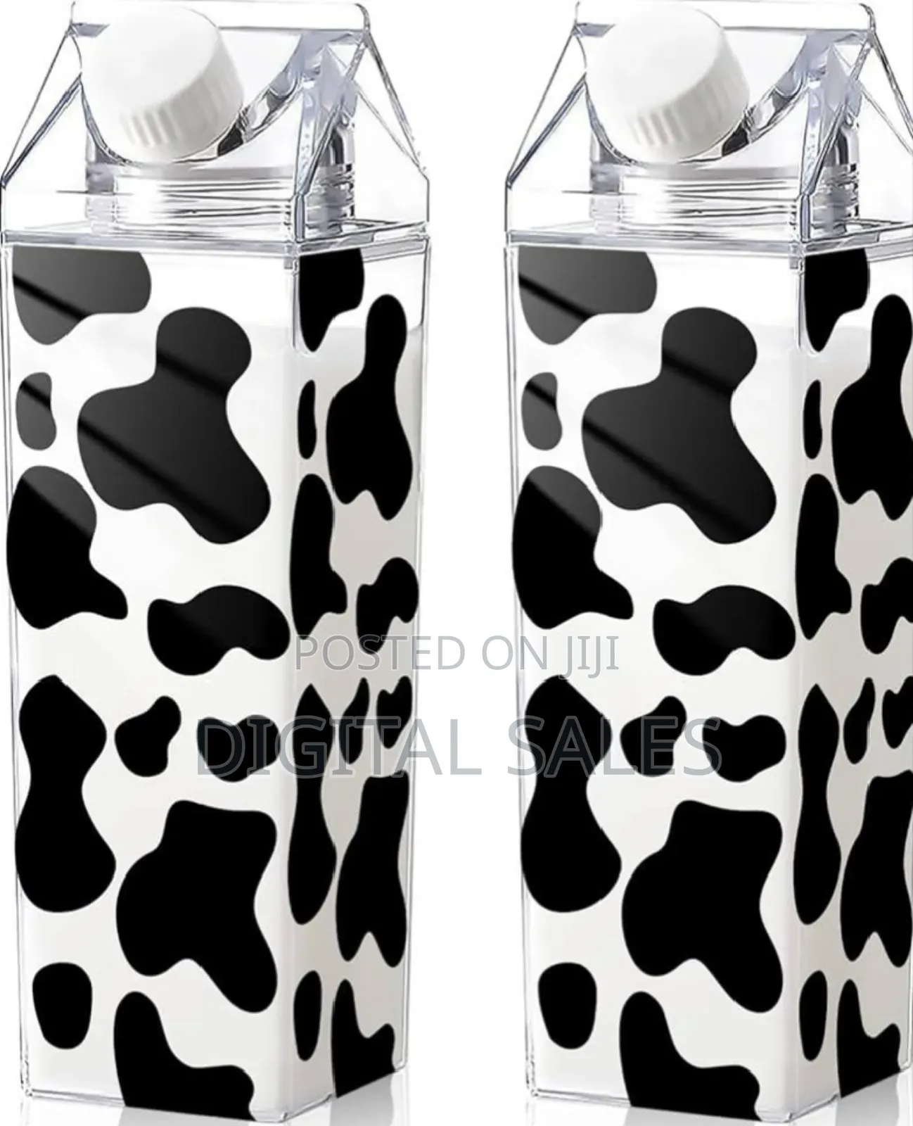 Whaline Cow Print Milk Carton Water Bottle