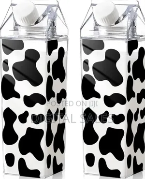 Whaline Cow Print Milk Carton Water Bottle