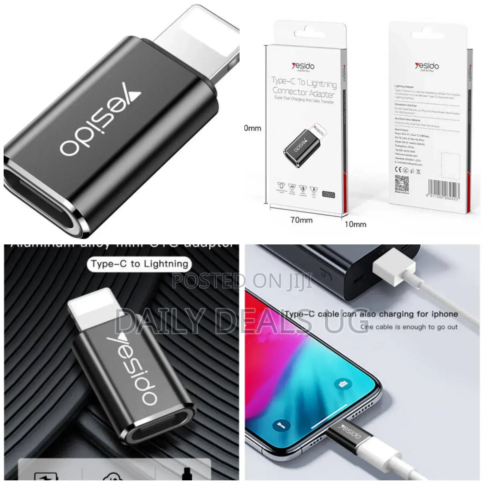 Yesido Gs03 Lightning to Type-C Otg Adapter,