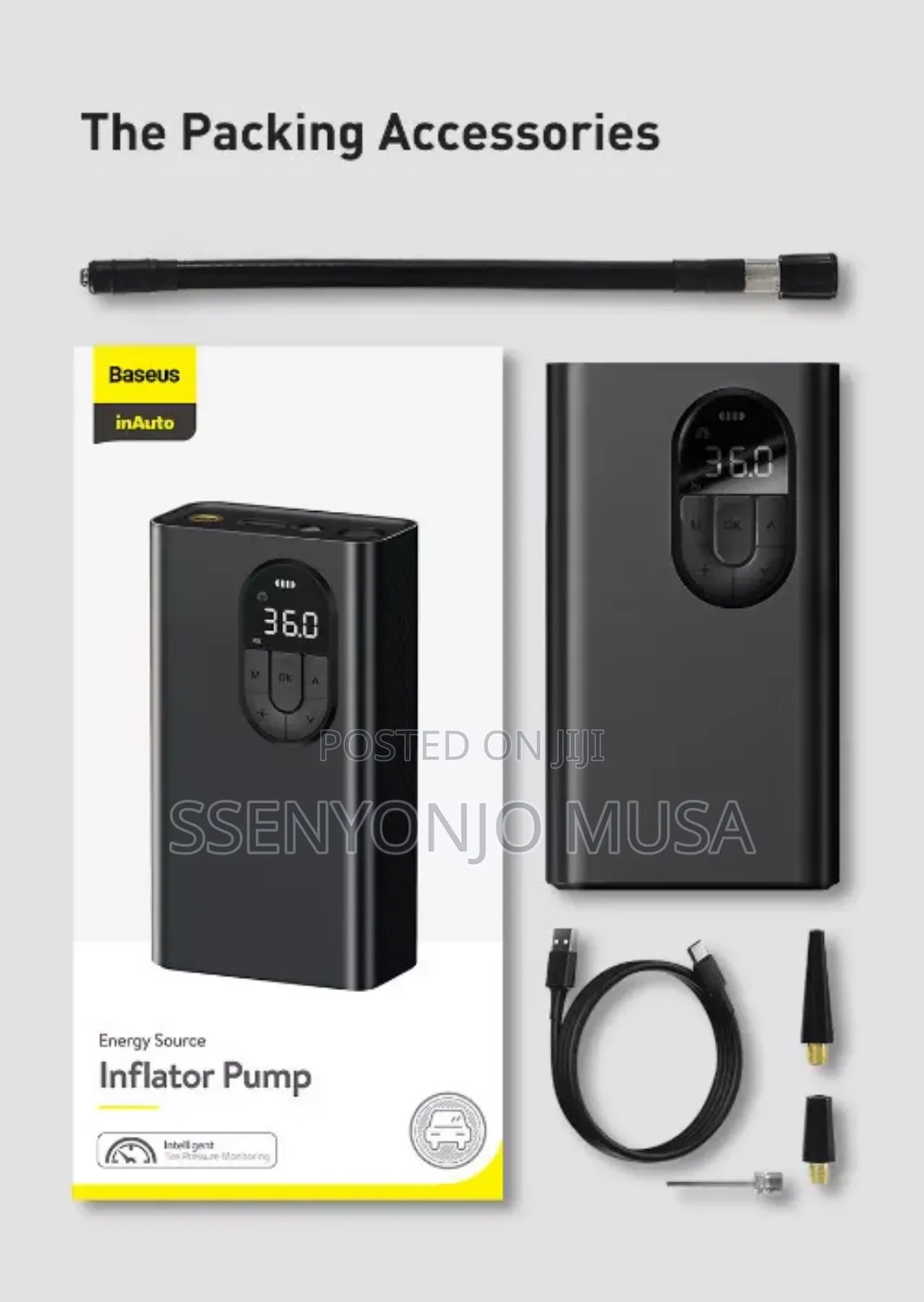 Baseus Portable Air Compressor Inflator -Handheld, Led Light