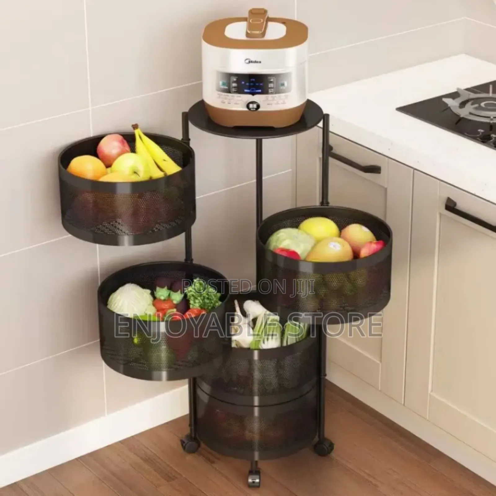 Rotating Kitchen Rack 4 Tiers