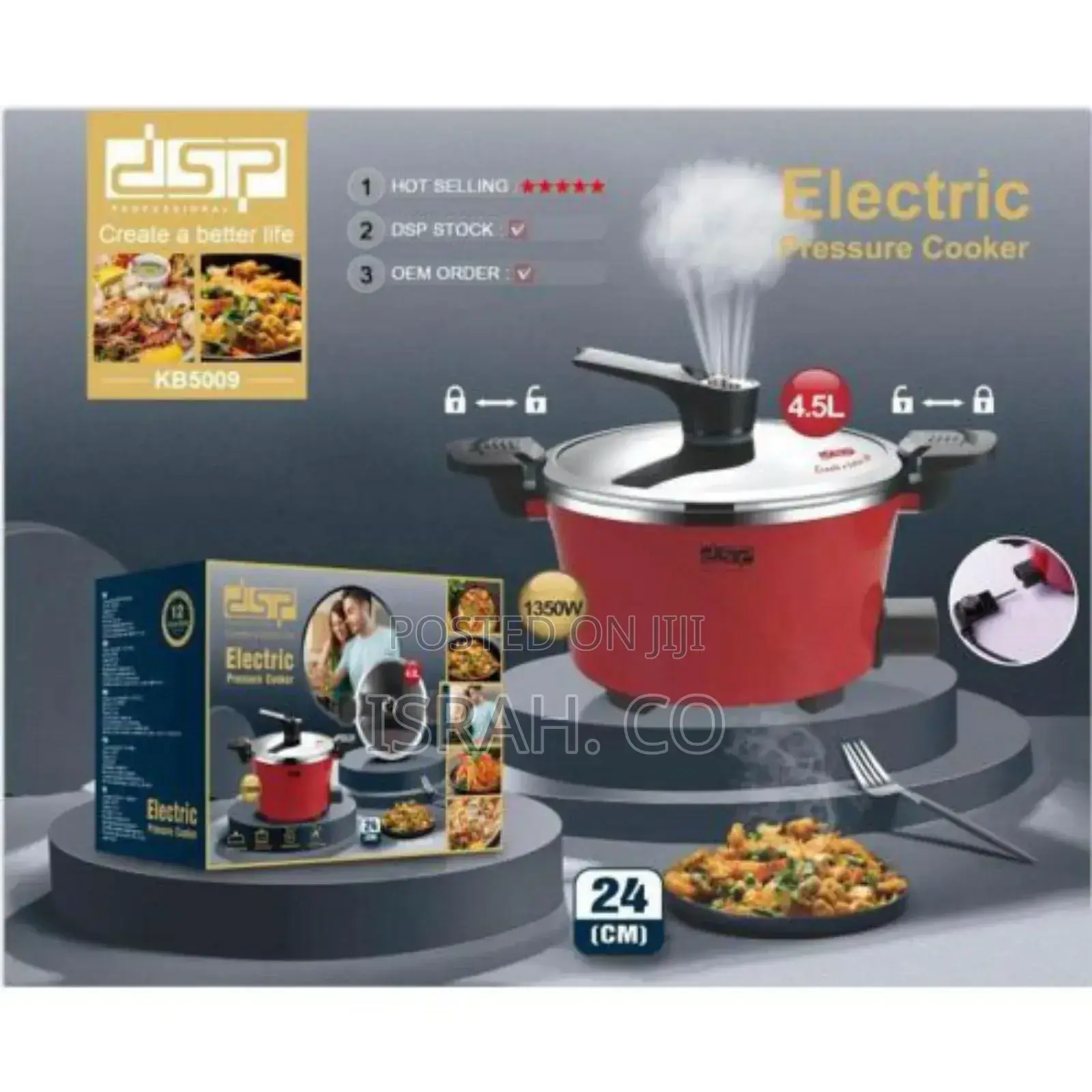 DSP 4.5 Litres Electric Non-Stick Pressure Cooker Soup Pot