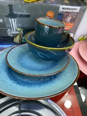 Handcrafted Stoneware Reactive Glaze Ceramic Dinner Set.