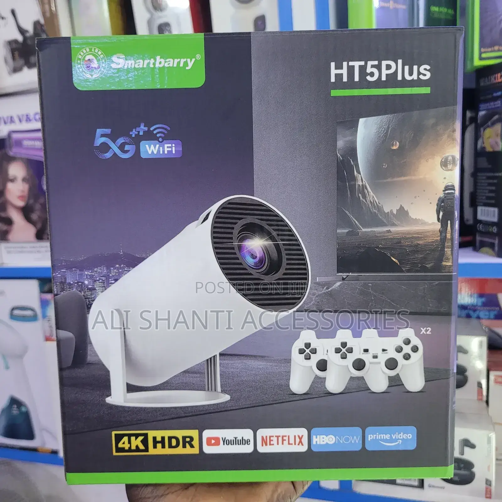 Smartbarry Ht5 Plus Wi-Fi Projector, Portable Smart Projecto