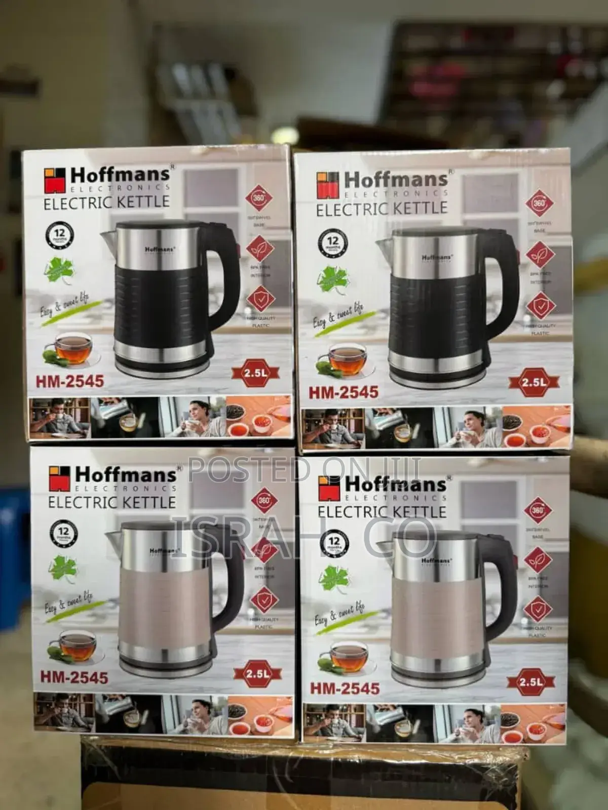 Hoffmans Electric Kettles, Model Hm-2545, With a 2.5-Liter